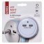 LED noční orientační světlo do zásuvky s 2x USB P3313