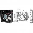 Ventilátor 12V/ 92x92 x 25 mm 2800 ot/min