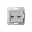 Zásuvka datová 2x RJ45 pro internet LOGI, stříbrná