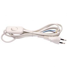 Flexo kabel s vypínačem 3m/2x0,75 bílá šňůra/PVC