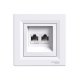 Zásuvka datová 2x RJ45 pro internet ASFORA, bílá Zásuvka datová 2x RJ45 pro internet ASFORA, bílá
