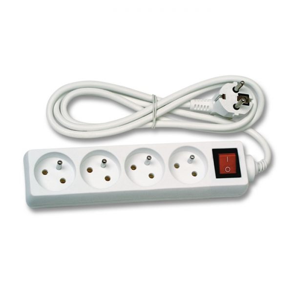 Prodlužovací kabel s vypínačem 1,5m 4 zásuvky 230V - Kliknutím na obrázek zavřete