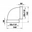 Koleno pro čtyřhranné potrubí vodorovné 110x55 mm PVC 5251p