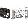 Ventilátor 12V/ 80x80 x 25 mm 2500 ot/min