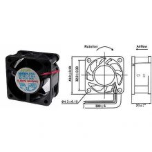 Ventilátor 24V/ 40x40 x 20 mm 7500 ot/min