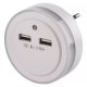 LED noční orientační světlo do zásuvky s 2x USB P3313