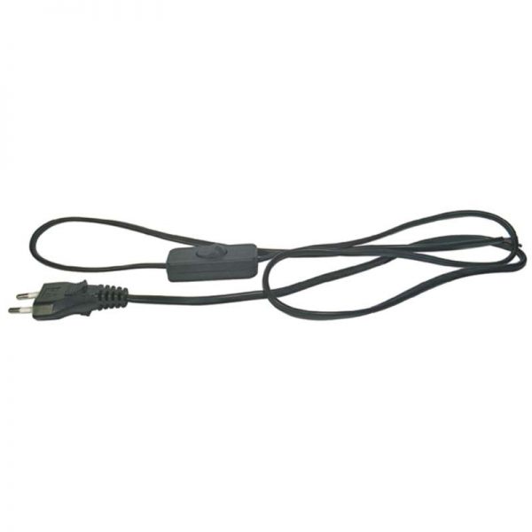 Flexo kabel s vypínačem 2m/2x0,75 černá šňůra/PVC - Kliknutím na obrázek zavřete