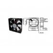 Ventilátor 12V/120x120 x 25 mm 2300 ot/min