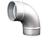 Koleno pro kruhové potrubí 125 mm/90 stupňů, kovové Zn
