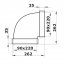 Koleno pro čtyřhranné potrubí vodorovné 220x90 mm PVC 950p
