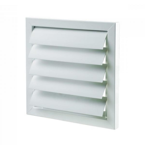 Větrací mřížka se žaluzií GRM 400 x 400 mm kovová - Kliknutím na obrázek zavřete