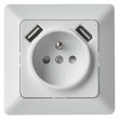 Zásuvka s USB EMOS 230V, bílá