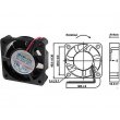 Ventilátor 12V/ 40x40 x 10 mm 6000 ot/min