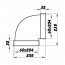 Koleno pro čtyřhranné potrubí vodorovné 204x60 mm PVC 8281p