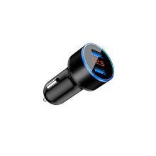 Adaptér USB do auta 12V s voltmetrem 12V/5V 2,1+1A