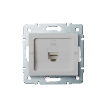 Zásuvka datová 1x RJ45 pro internet LOGI, stříbrná