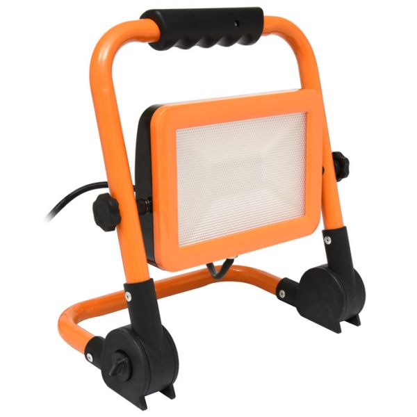LED reflektor 100W na stojanu RMLED-100W/ORA přenosný, oranžový - Kliknutím na obrázek zavřete