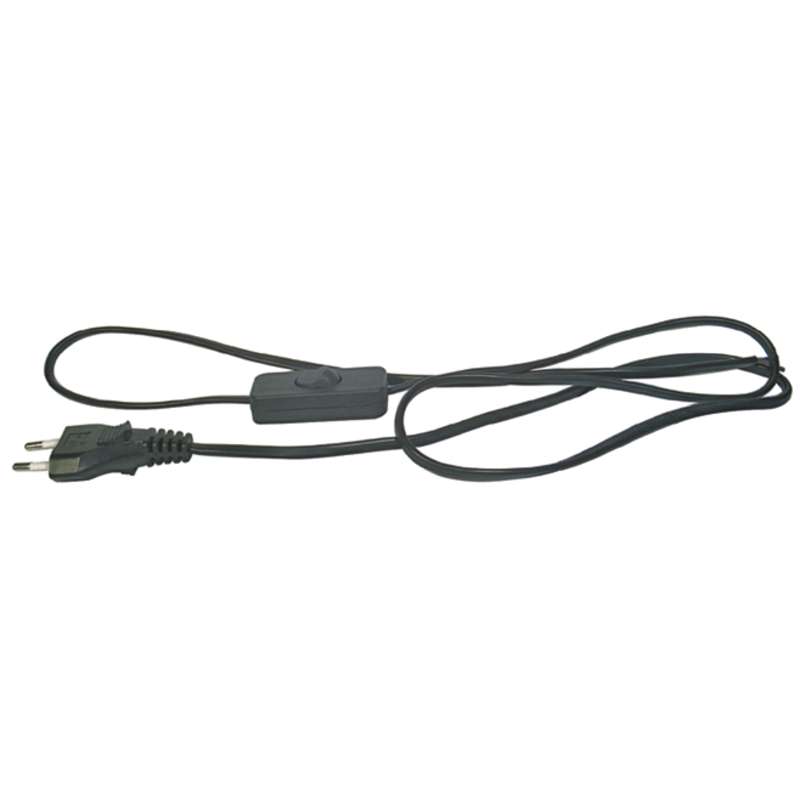 Flexo kabel s vypínačem 2m/2x0,75 černá šňůra/PVC Emos