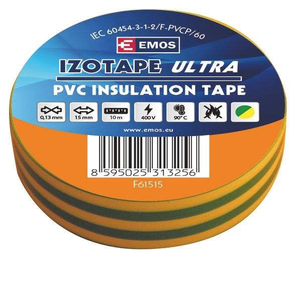 Izolační páska PVC 15/10 zelenožlutá - Kliknutím na obrázek zavřete