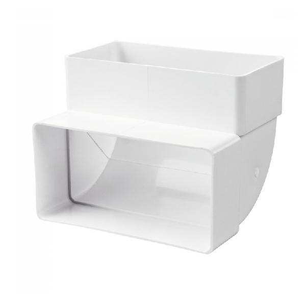 Koleno pro čtyřhranné potrubí kolmé 110x55 mm PVC 5252p - Kliknutím na obrázek zavřete
