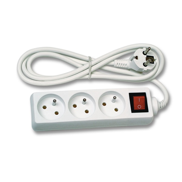 Prodlužovací kabel s vypínačem 1,5m 3 zásuvky 230V - Kliknutím na obrázek zavřete