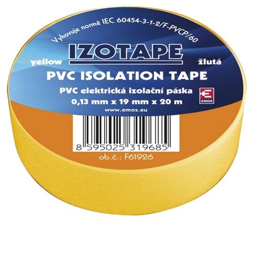 Izolační páska PVC 19/20 žlutá Emos