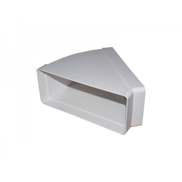 Koleno pro čtyřhranné potrubí 45st. vodorovné 204x60 mm PVC - Kliknutím na obrázek zavřete