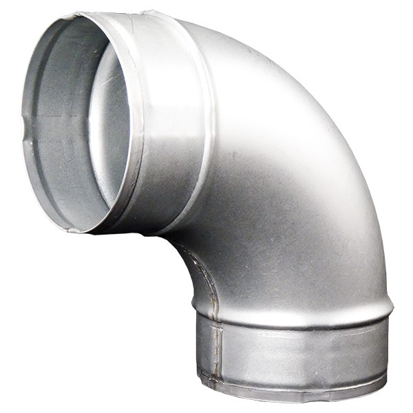 Koleno pro kruhové potrubí 125 mm/90 stupňů, kovové Zn - Kliknutím na obrázek zavřete