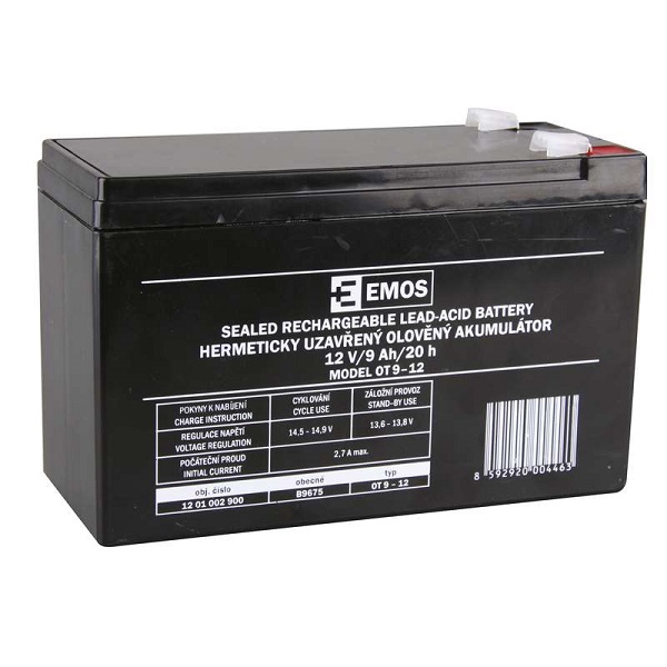 Akumulátor Pb 12V/ 9,0Ah SLA faston 6,3 mm - Kliknutím na obrázek zavřete