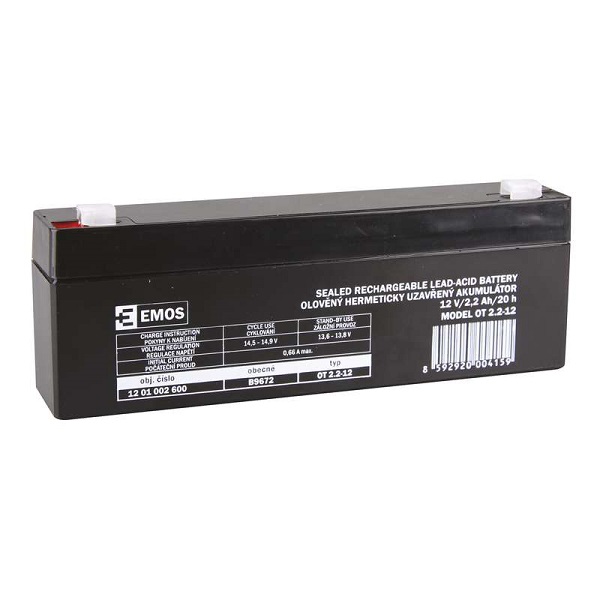 Akumulátor Pb 12V/ 2,2Ah SLA faston 4,7 mm - Kliknutím na obrázek zavřete