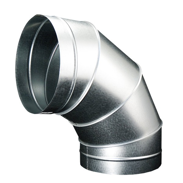 Koleno pro kruhové potrubí 250 mm/90 stupňů, kovové Zn - Kliknutím na obrázek zavřete