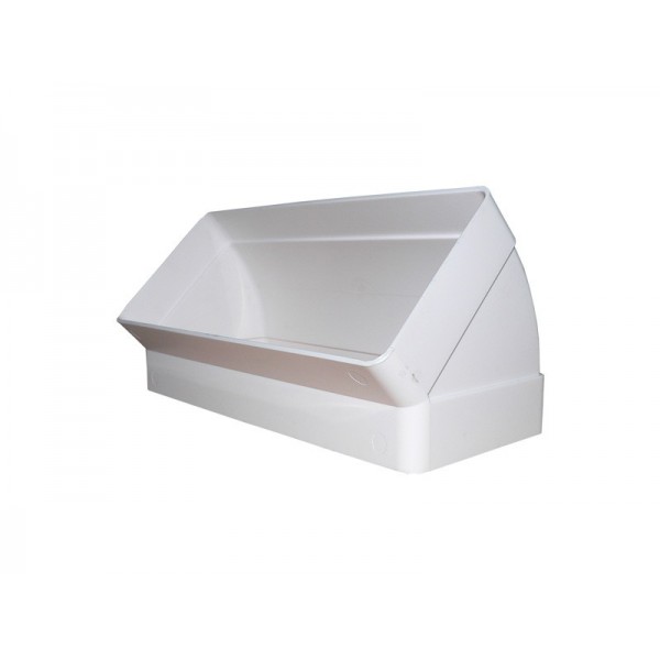 Koleno pro čtyřhranné potrubí 45st. vertikální 220x90 mm PVC - Kliknutím na obrázek zavřete