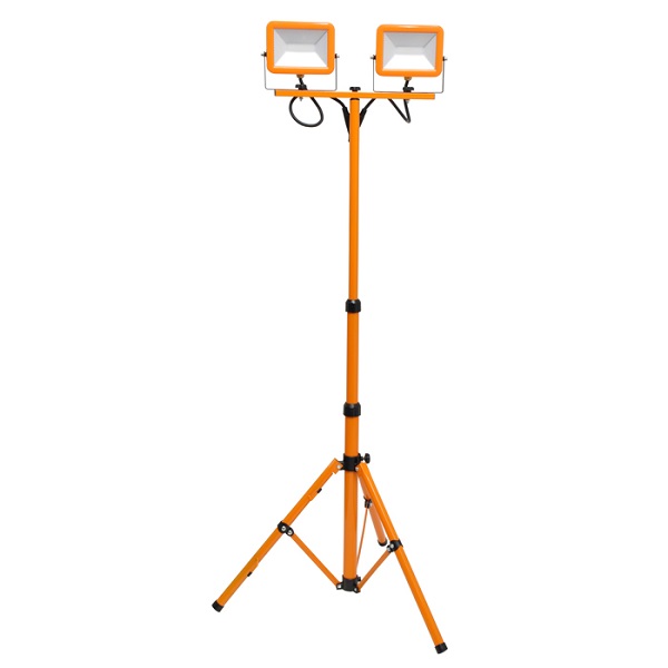 LED reflektor na stativu RMLED-2x30W přenosný, oranžový Ecolite