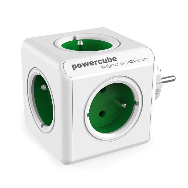 POWERCUBE zásuvka rozbočovač 5x 240V, zelená - Kliknutím na obrázek zavřete