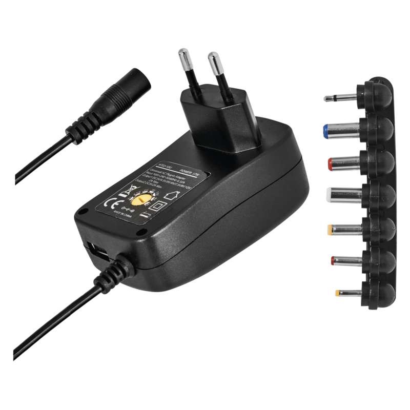 Síťový adaptér 3-12V 1000mA stabilizovaný pulzní, USB Emos