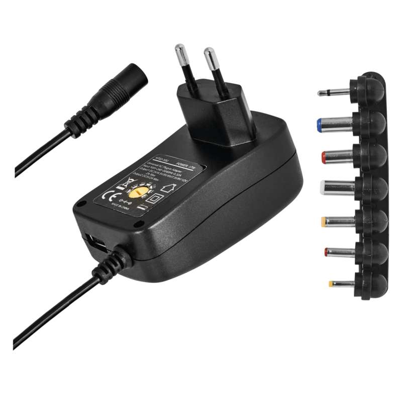 Síťový adaptér 3-12V 1500mA stabilizovaný pulzní, USB Emos