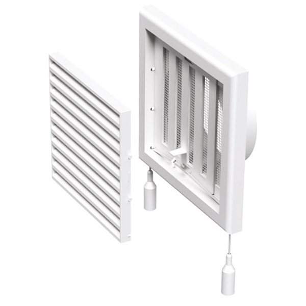 Větrací mřížka s regulací 154 x 154/100 mm MV 100 VRs - Kliknutím na obrázek zavřete